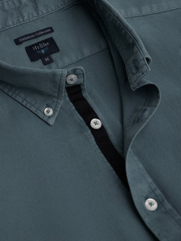 Blue Structured Fit Regular Shirt