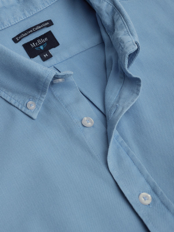 Blue Structured Fit Regular Shirt