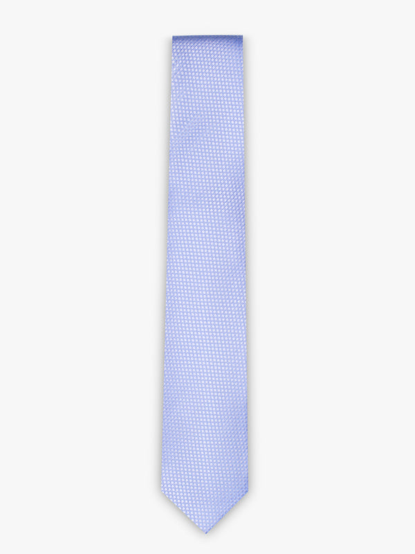 Corbata de seda jacquard azul claro cuadros pequeños