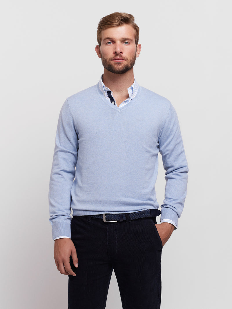 Pullover Regular Fit Blue Long Sleeve