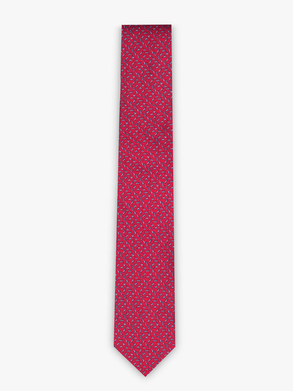 Red jacquard silk fantasy tie