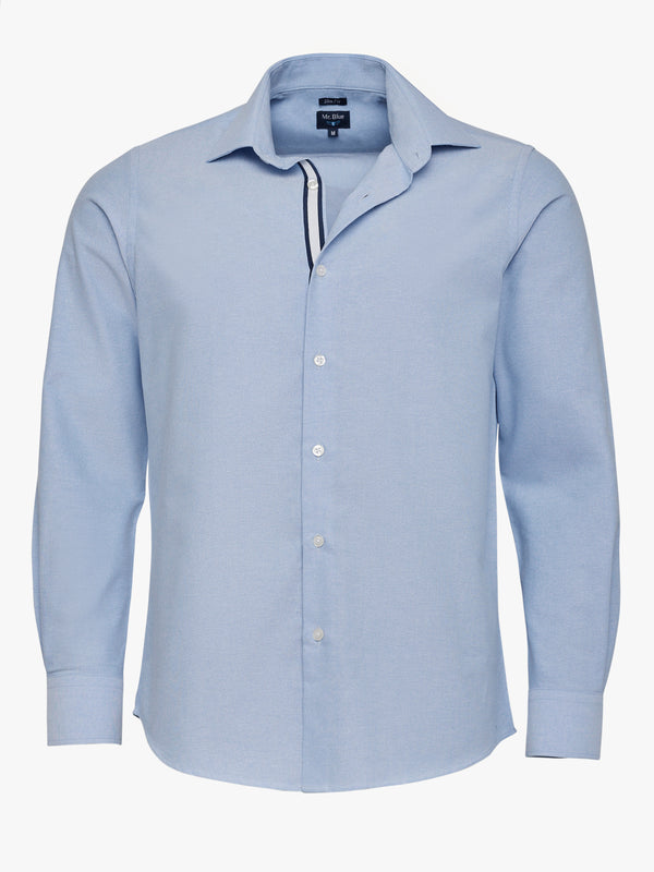 Camisa Slim Fit Oxford Azul