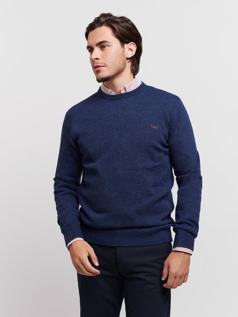 Pullover Regular Fit Blue Long Sleeve