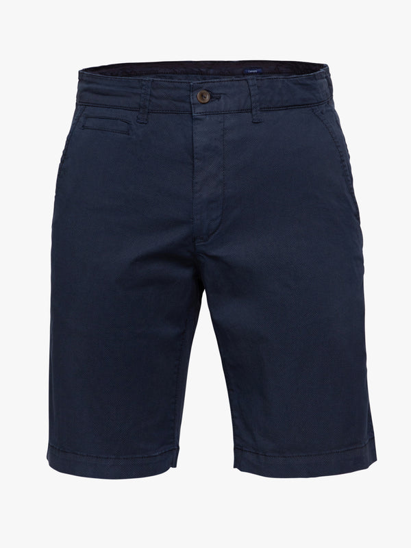 Twill dark blue bermuda shorts