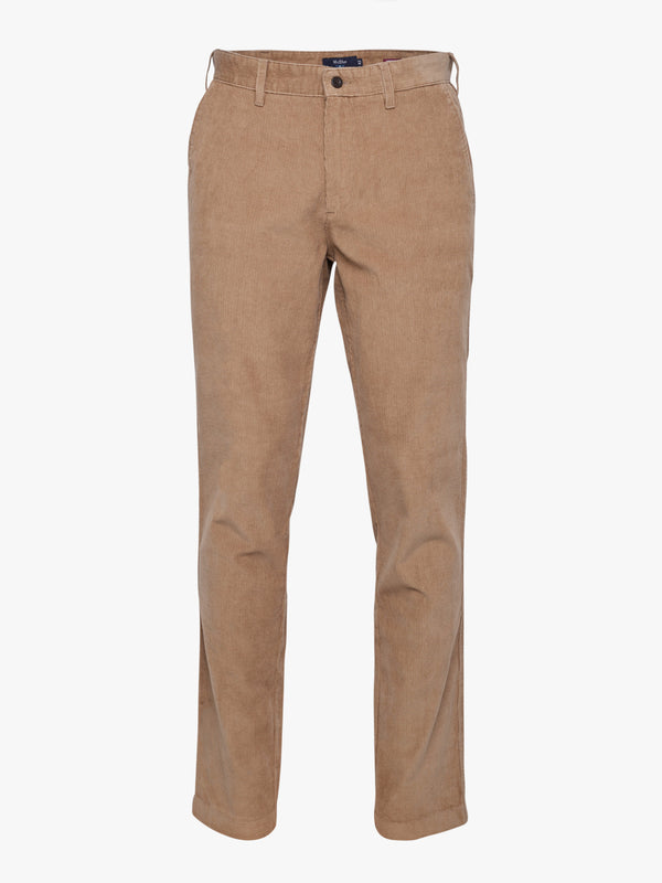 Regular Fit Beige Bombazine Trousers