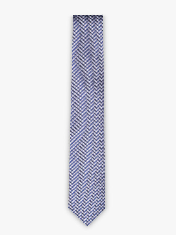 Corbata de diseño italiano azul oscuro y blanco