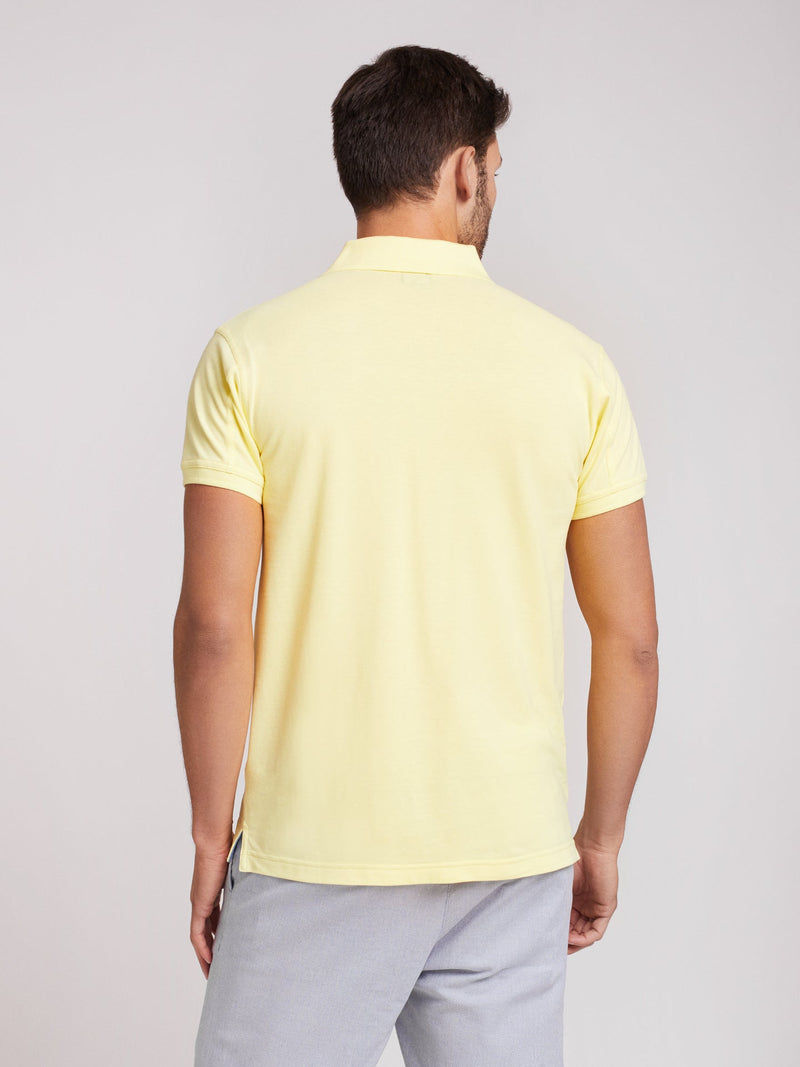 Yellow piquet polo short sleeve 100% cotton