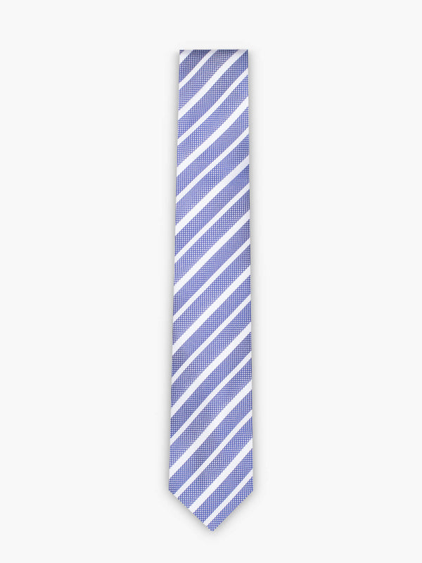 White and blue thin striped tie