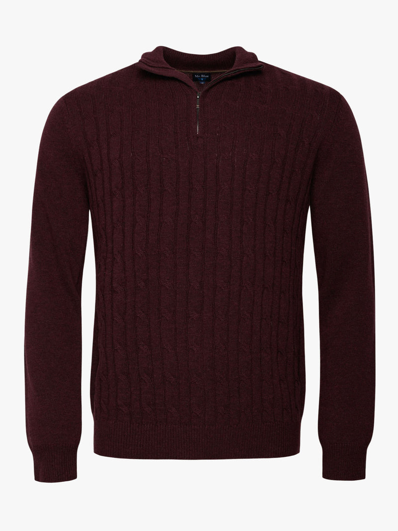 Pullover Lã Grosso Bordeaux