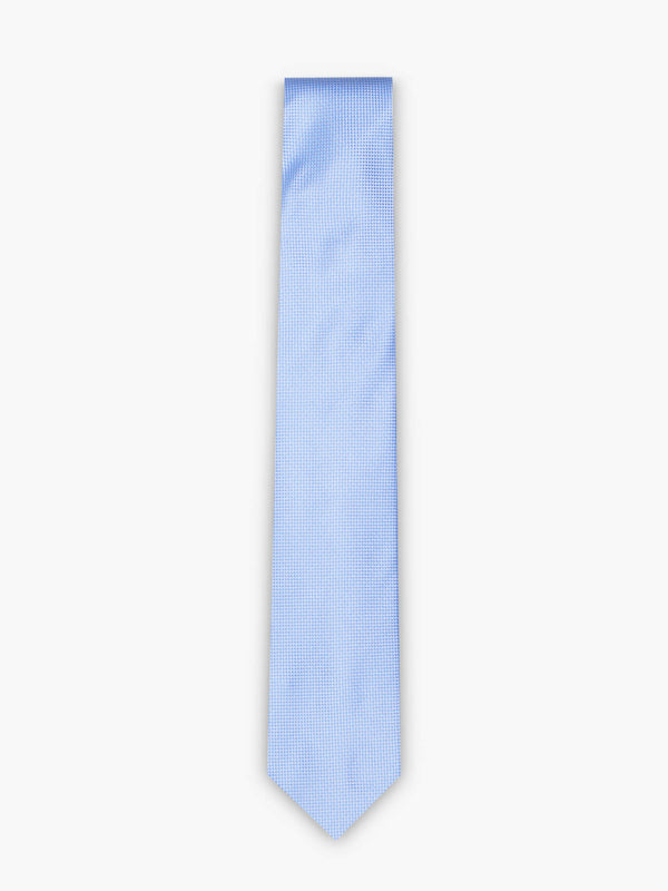Blue and white small square tie