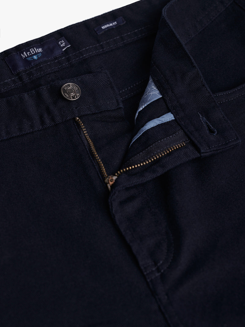 Blue Regular Fit Twill Chinos