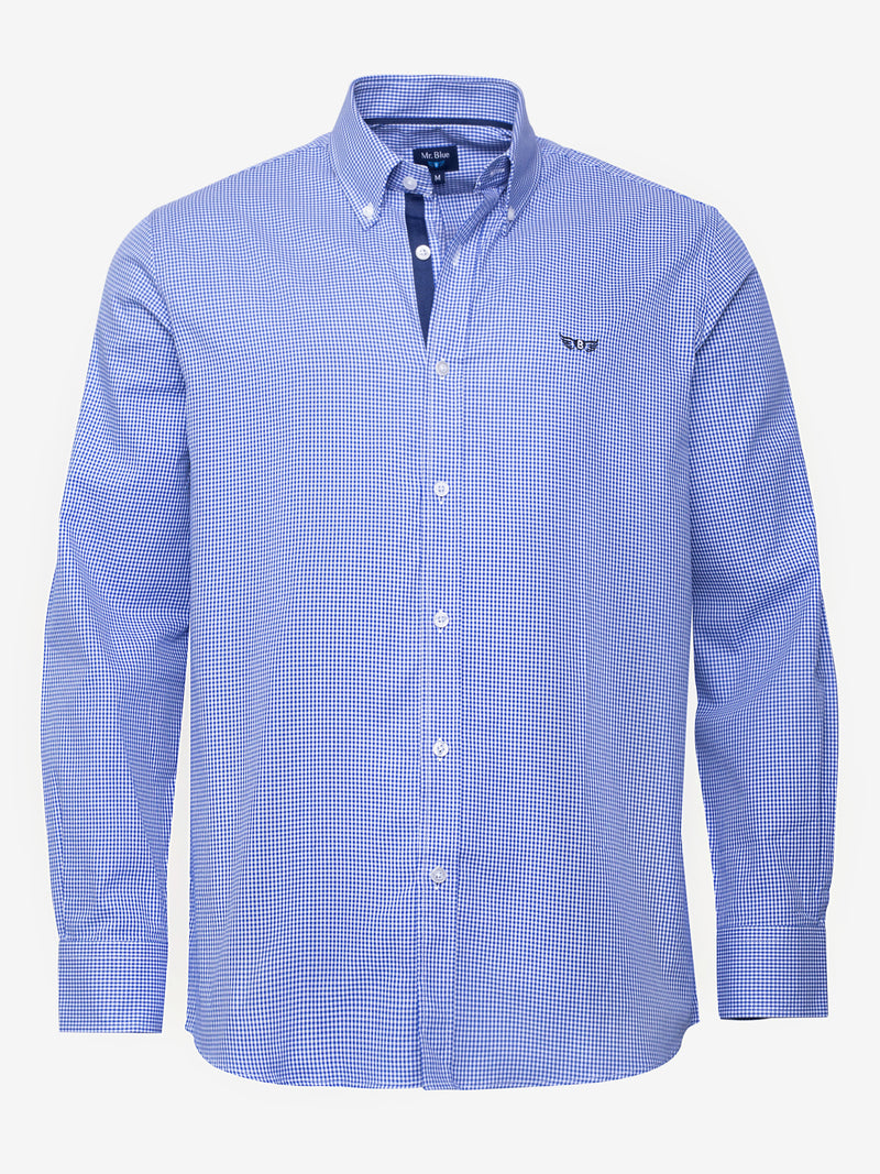 Intermediate blue small square shirt