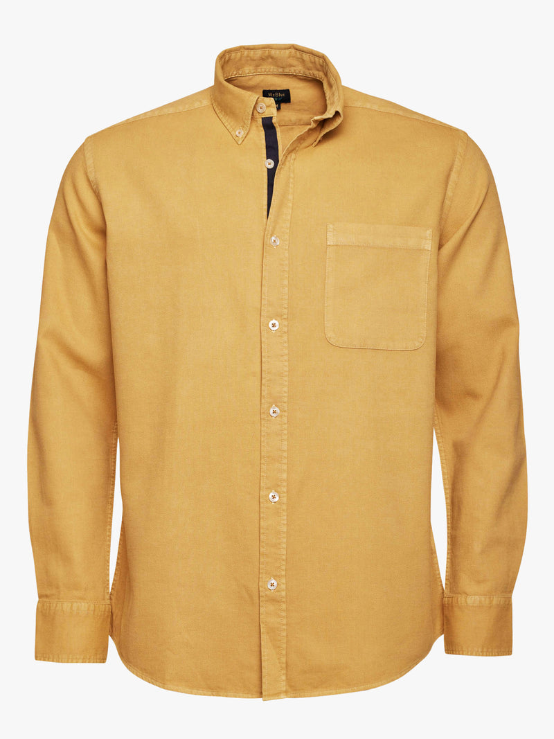 Yellow Structured Regular Fit Shirt