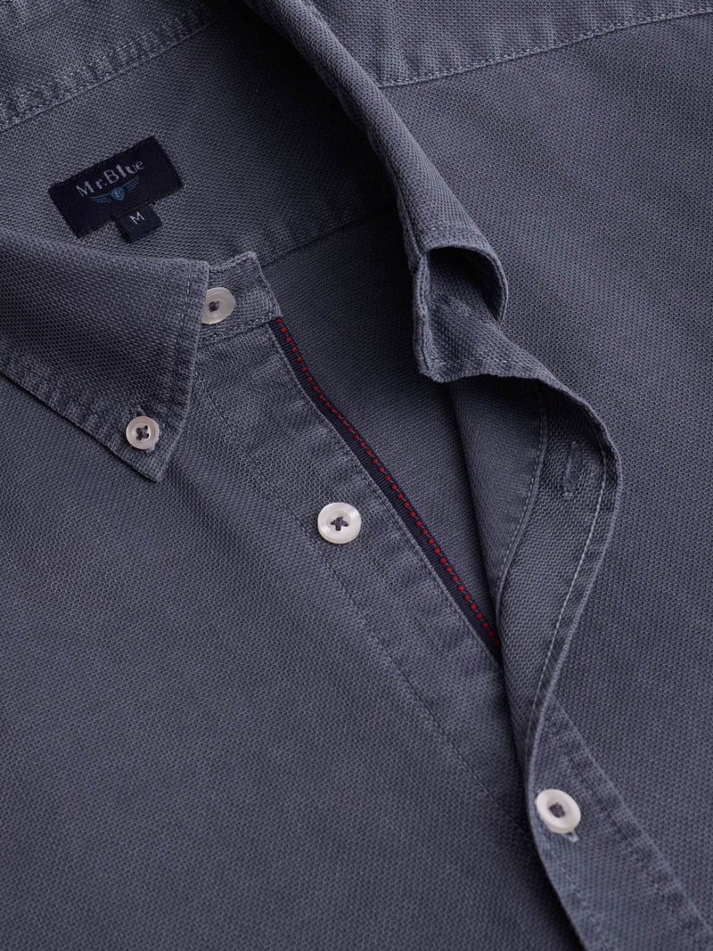 Blue Structured Regular Fit Shirt
