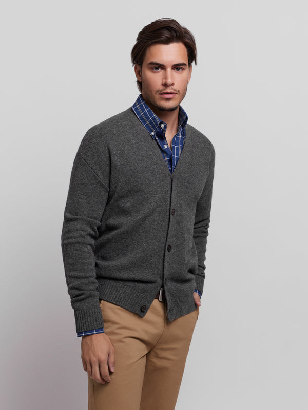 Regular Fit Grey Long Sleeve Cardigan