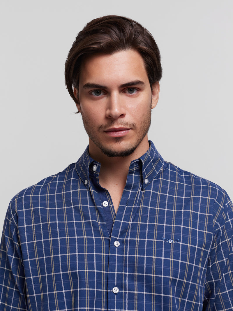 Regular Fit Blue Long Sleeve Shirt