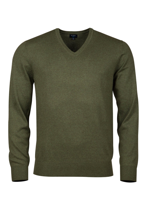 Olive Green V-Neck Sweatshirt