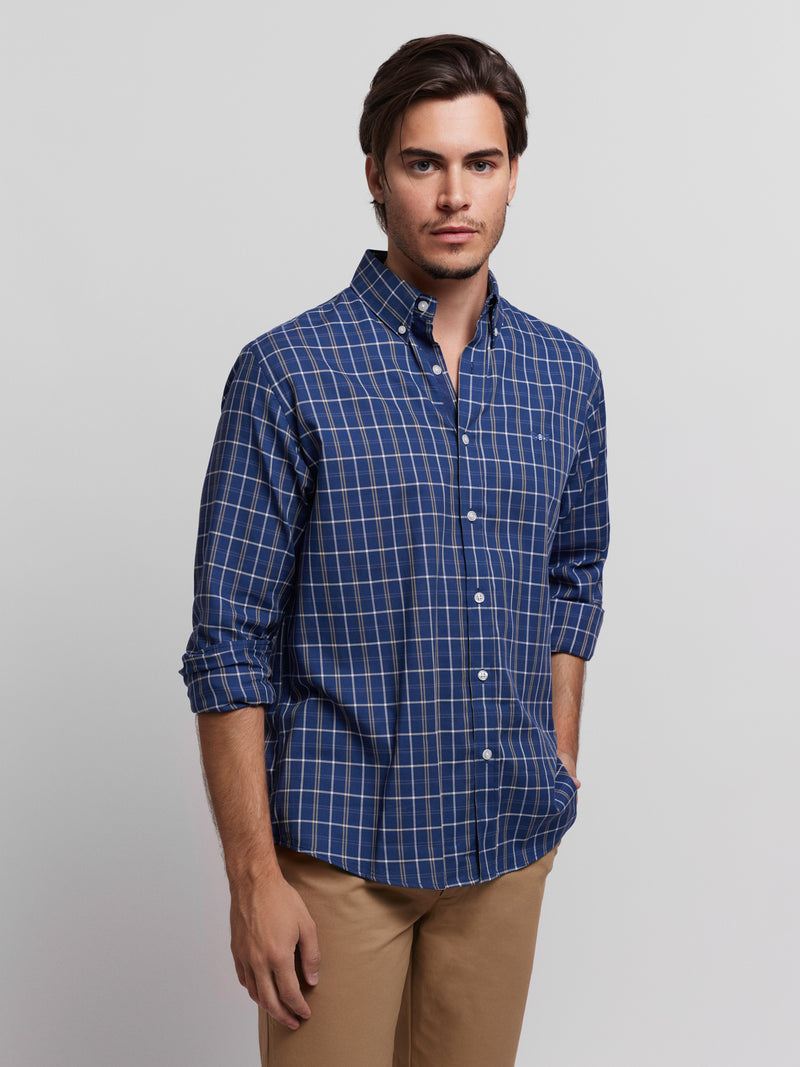 Regular Fit Blue Long Sleeve Shirt