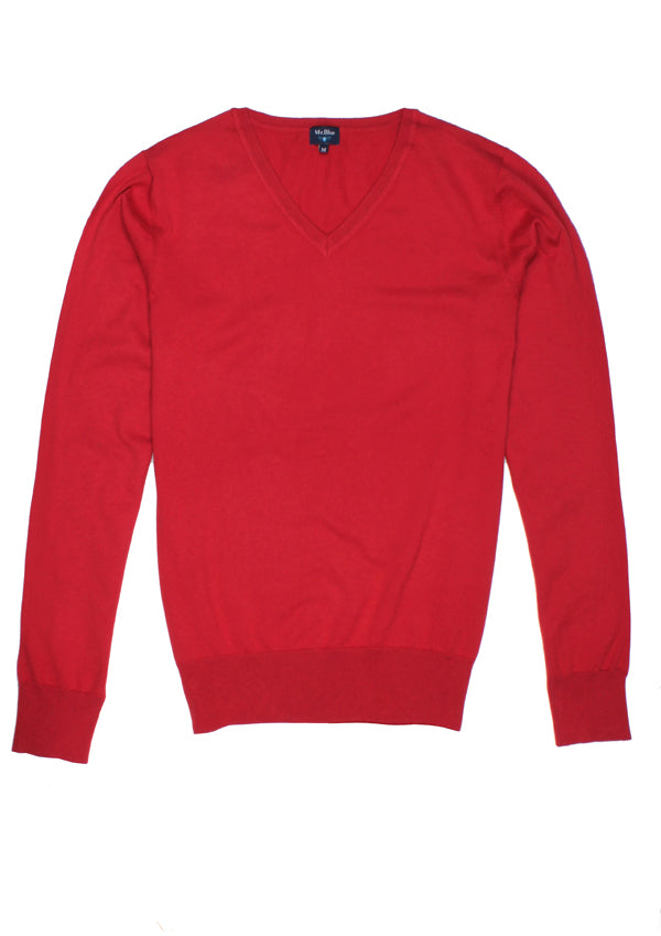 Pullover de lã vermelho