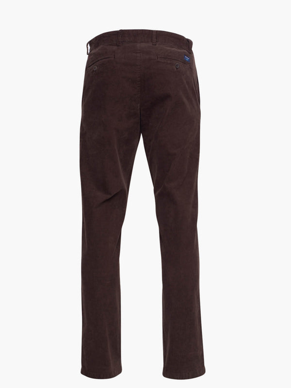 Pantalón regular fit de pana marrón