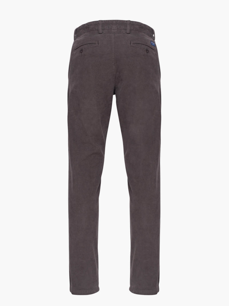 Regular fit pants in dark green corduroy