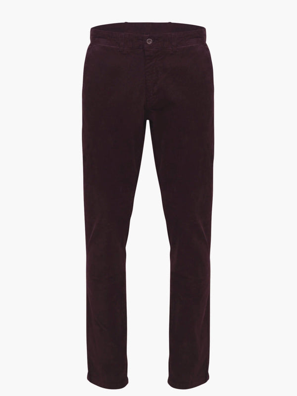 Regular fit pants in burgundy corduroy