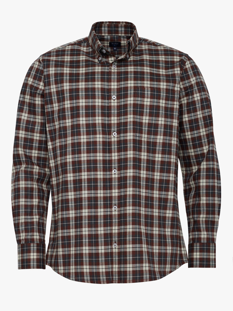 Regular Fit Brown Flannel Shirt