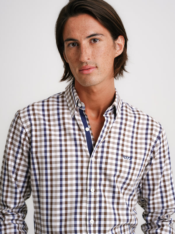 Camisa Regular Fit Twill Castanha