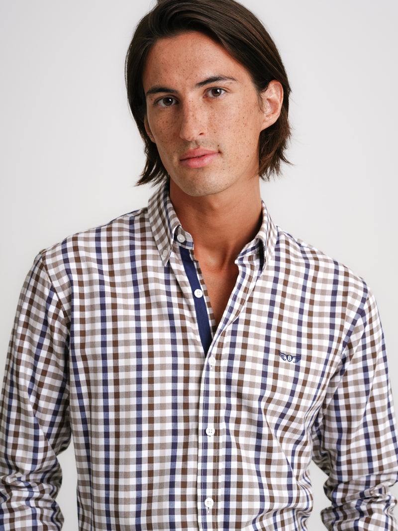 Brown Twill Regular Fit Shirt