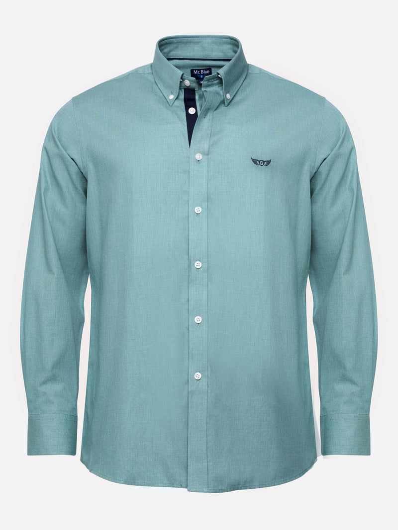 Regular Fit Green Long Sleeve Shirt