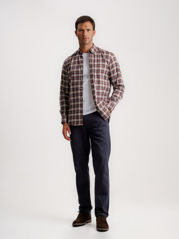 Regular Fit Brown Flannel Shirt