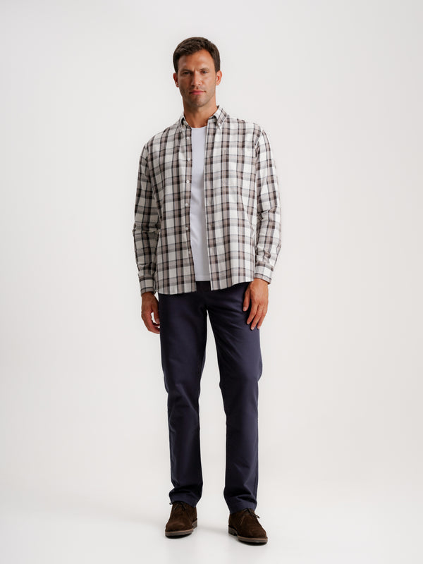 Regular Fit Beige Flannel Shirt