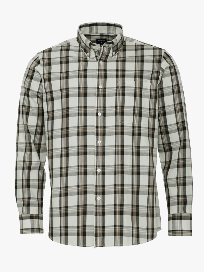 Regular Fit Beige Flannel Shirt