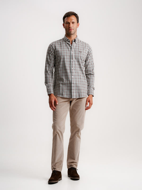 Camisa Regular Fit Franela Marrón