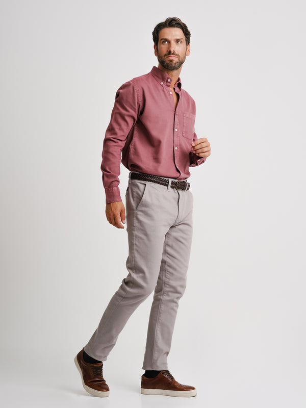 Red Structured Regular Fit Shirt