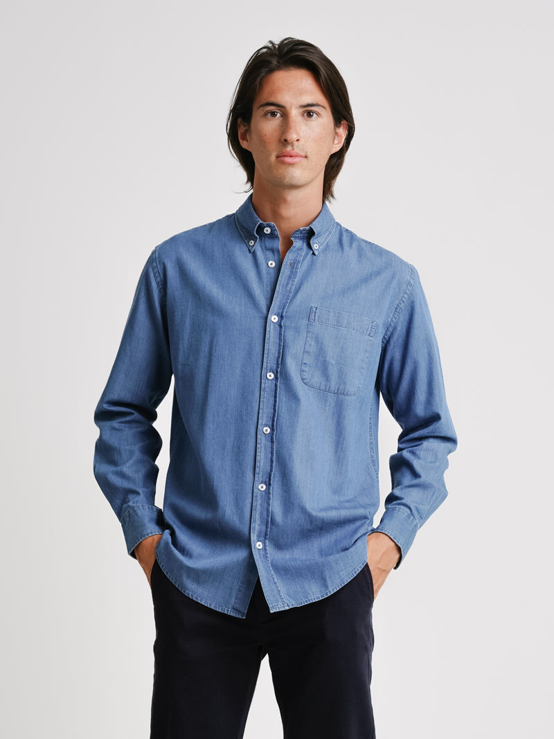 Blue Denim Regular Fit Shirt