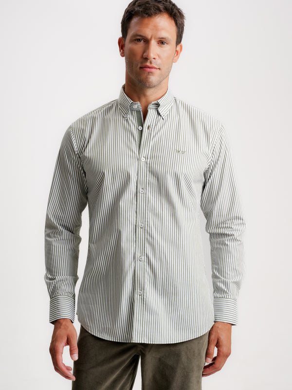 Camisa Regular Fit Popeline Verde