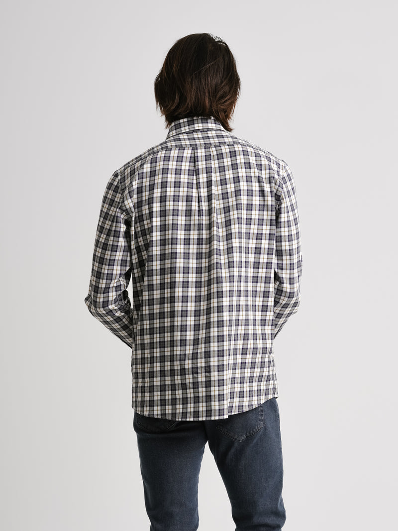 Camisa de sarga gris de ajuste regular