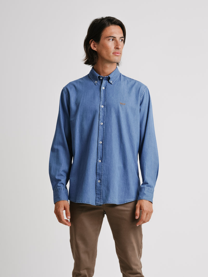 Blue Denim Regular Fit Shirt