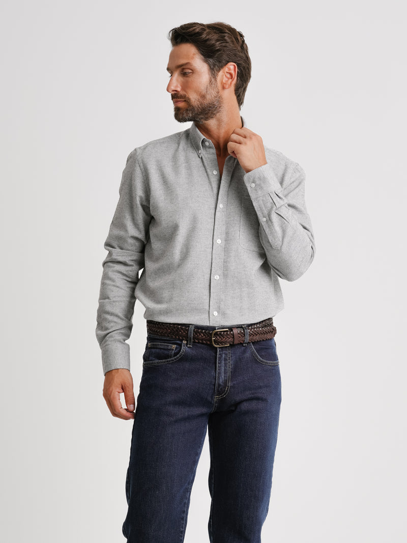 Grey Flannel Regular Fit Shirt