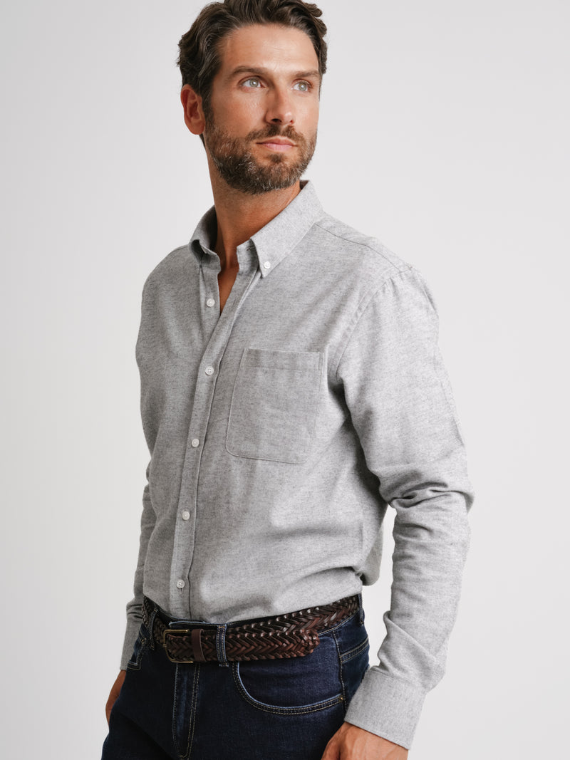 Camisa Regular Fit de franela gris