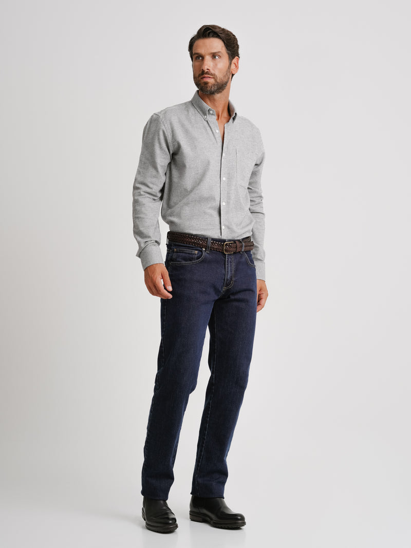 Camisa Regular Fit de franela gris