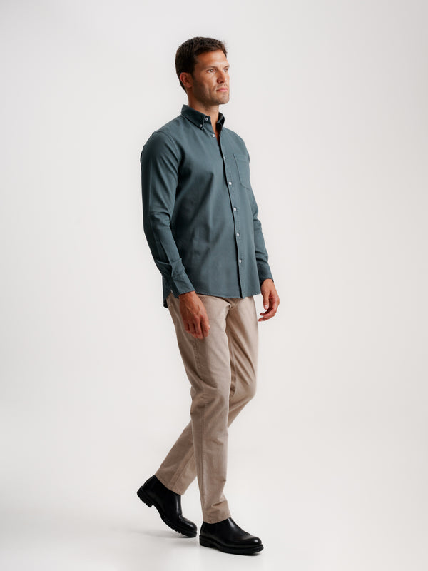 Camisa Regular Fit Estructurada Azul