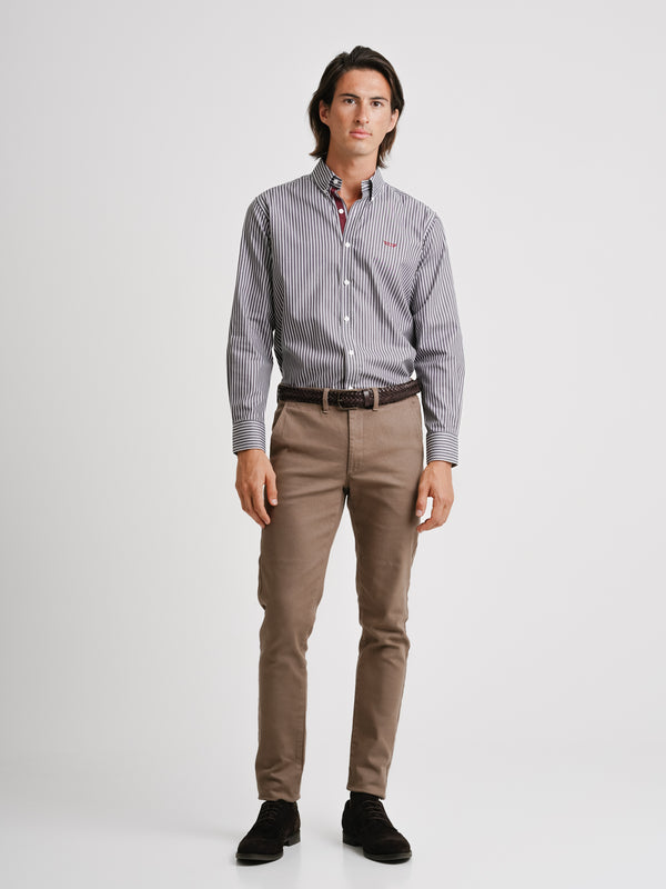 Grey Twill Regular Fit Shirt