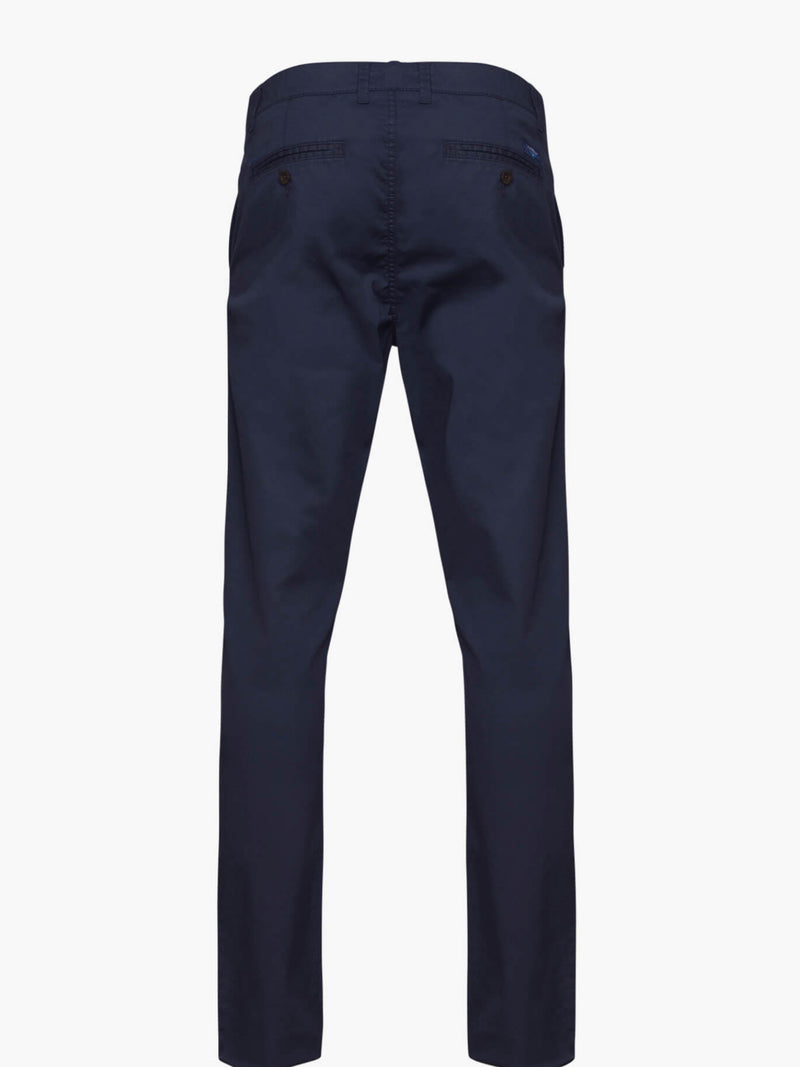 Slim fit dark blue cotton chino pants