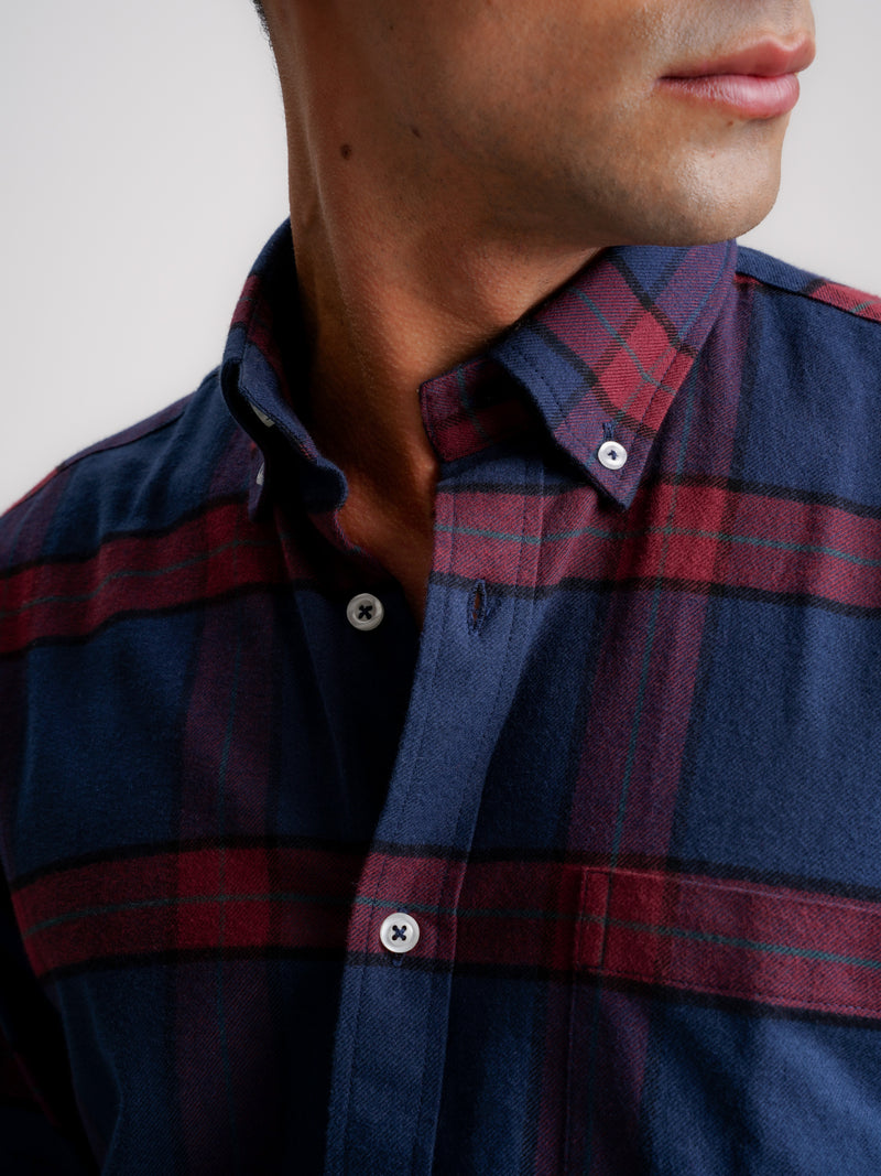 Regular Fit Blue Flannel Shirt