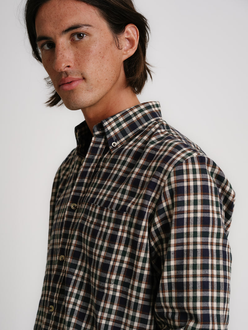 Camisa Regular Fit de franela azul