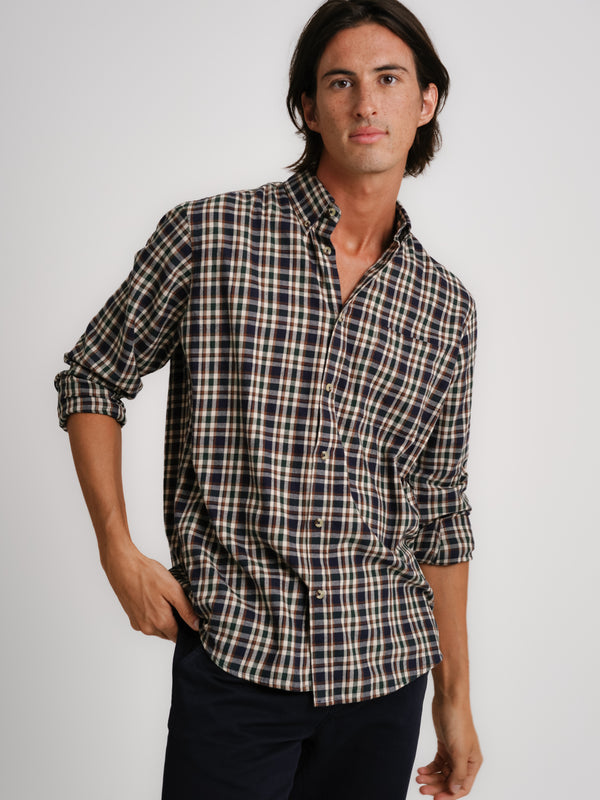 Camisa Regular Fit de franela azul