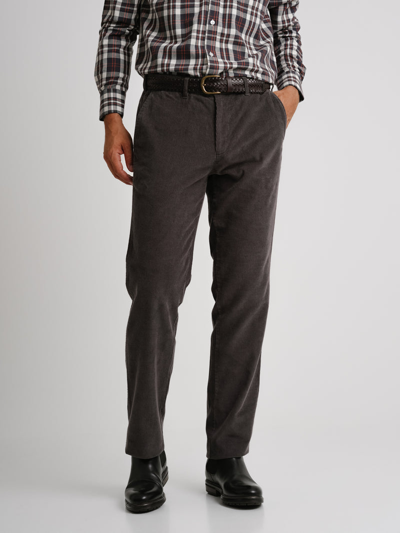 Bombazine Regular Fit Grey Trousers