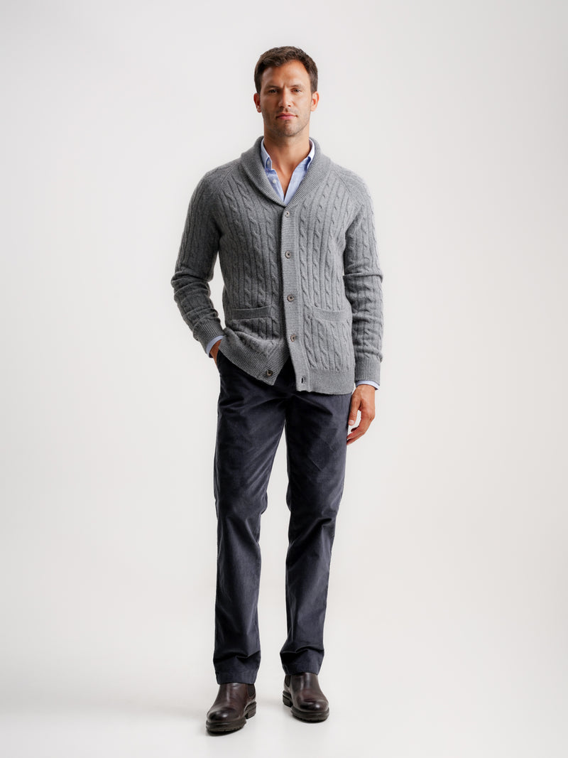 Gray Thick Wool Cardigan